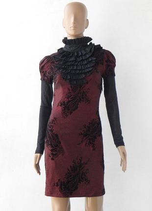 Нарядное платье бордового цвета 42 размер (36-й евроразмер).