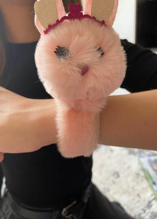 Браслет дитячий пухнастий зайчик