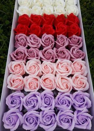 Мильні троянди (мікс № 50) для створення розкішних нев'янучих букетів і композицій з мила