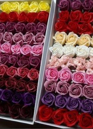 Мыльные розы (микс № 65 и № 66) для создания роскошных неувядающих букетов и композиций из мыла
