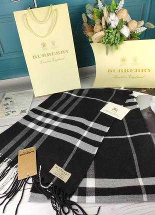 Кашеміровий шарф в стилі burberry барбері в коробці8 фото