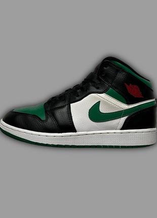 Кросівки air jordan 1 mid gs black pine green оригінал