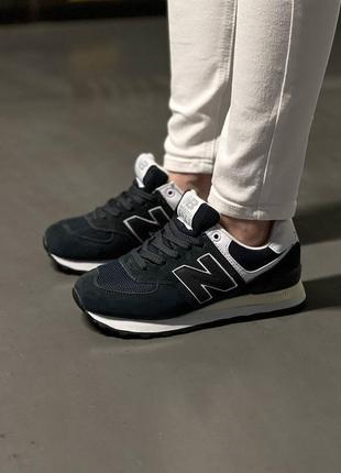 Женские кроссовки new balance 574 dark blue