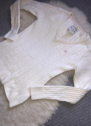 Шерстяной молочный свитер в косы джемпер кофта реглан шерсть jack wills9 фото