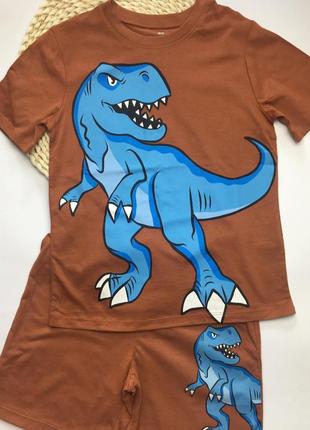 Комплект для хлопчика h&amp;m 🦖🦕💙  футболка + шорты размер 122/128 pepco