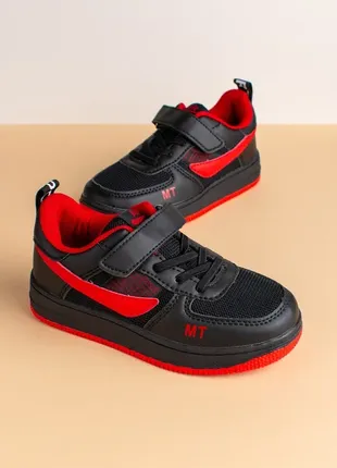 Кеди для хлопчиків e3385-5 червоні чорні хайтопи кросівки4 фото