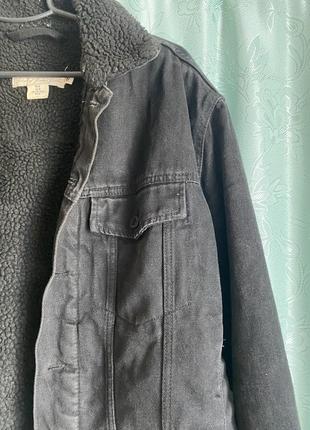 Джинсова куртка шерпа на хутрі тепла джинсовка h&amp;m2 фото