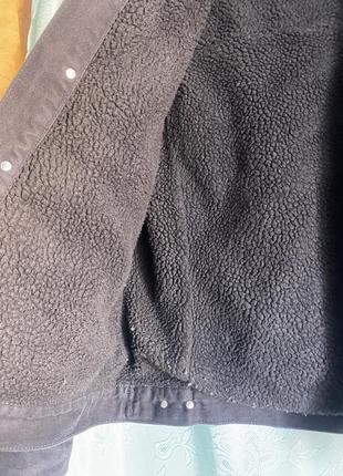 Джинсова куртка шерпа на хутрі тепла джинсовка h&amp;m4 фото