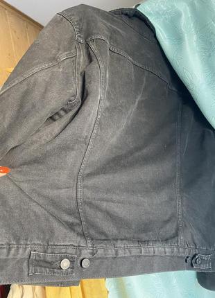 Джинсова куртка шерпа на хутрі тепла джинсовка h&amp;m7 фото