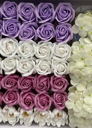 Мильні троянди (мікс № 29) для створення розкішних нев'янучий букетів і композицій з мила