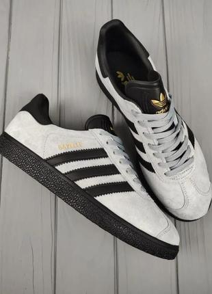 Adidas gazelle gray black2 фото