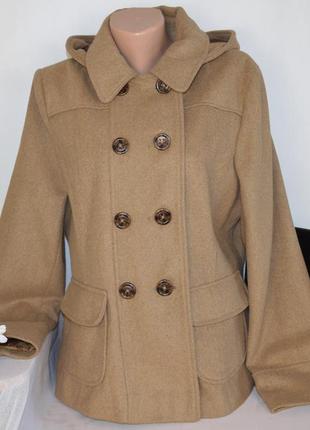 Демисезонное пальто полупальто с капюшоном и карманами new look вьетнам большой размер1 фото