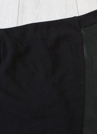 Черная юбочка с кожаной вставкой f&f3 фото