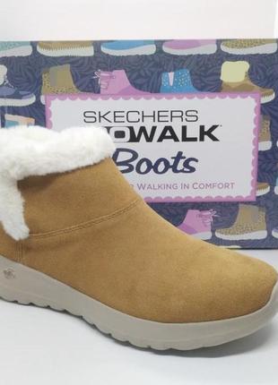 Кожаные зимние ботинки угги skechers on the go оригинал