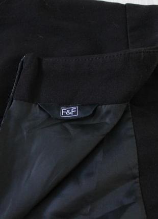 Черная юбочка с кожаной вставкой f&f8 фото