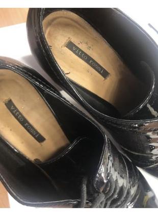 Черные кожаные лакированные туфли полуботинки ботильоны7 фото