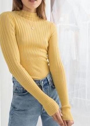 Стильный свитер джемпер реглан кофта гольф в рубчик из вискозы & other stories