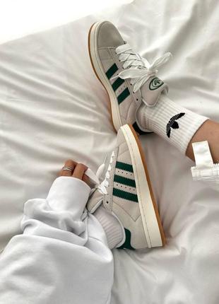 Женские кроссовки adidas campus crystal green4 фото