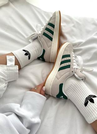 Женские кроссовки adidas campus crystal green5 фото