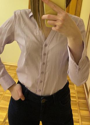 Натуральная базовая рубашка [блузка, сорочка]3 фото
