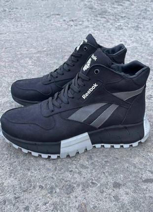 Шкіряні зимові ботинки reebok колір чорний / сірий
