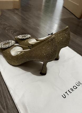 Туфлі лодочки uterque весільні вечірні свадебные туфли3 фото