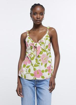Квітковий топ river island віскоза льон 🛍️1+1=3🛍️