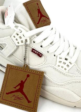 Кросівки air jordan 4 levi's 'white denim4 фото