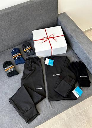 Подарочный термо box columbia темо варежки носки columbia nike pro combat