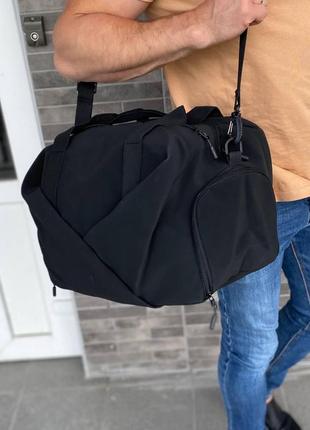Чорна чоловіча жіноча сумка з відділенням для взуття 42х30х24см7 фото