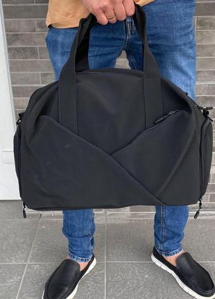 Чорна чоловіча жіноча сумка з відділенням для взуття 42х30х24см5 фото