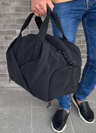 Чорна чоловіча жіноча сумка з відділенням для взуття 42х30х24см2 фото