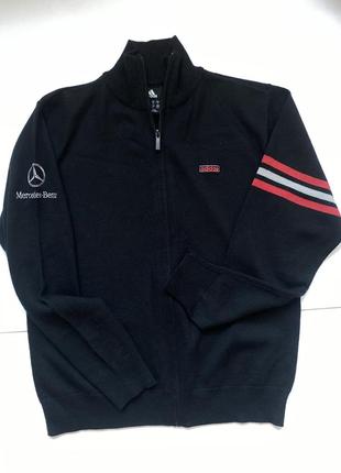 Мужская тёплая кофта mercedes benz кардиган на молнии adidas