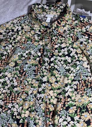 H&m макси платье в цветочный принт с длинным рукавом6 фото