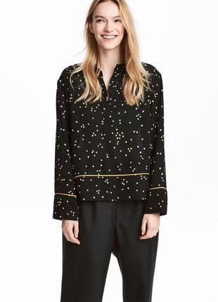 Свободная блуза рубашка в горошек h&m