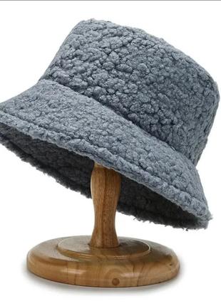Зимняя теплая женская шапка шапочка шляпа котелок тедди теди