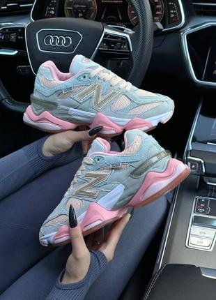 Женские кроссовки new balance 9060 prm light gray pink  ⁇  smb6 фото