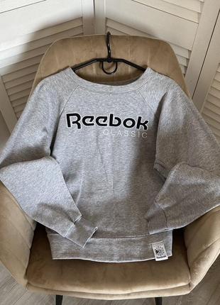 Reebok світшот на флісі сірий оригінал1 фото