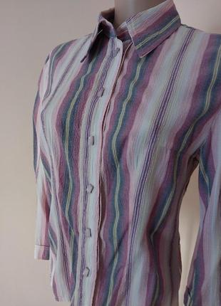 Сорочка в смужку з коротким рукавом блузка р. 44-46