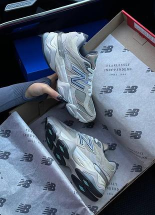 Женские кроссовки new balance 9060 prm beige grey  ⁇  smb2 фото