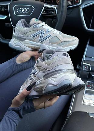 Женские кроссовки new balance 9060 prm beige grey  ⁇  smb5 фото