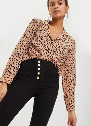 Блуза укорочена в принт topshop2 фото
