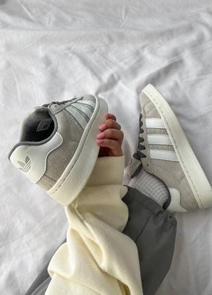 Женские кроссовки adidas campus grey white5 фото