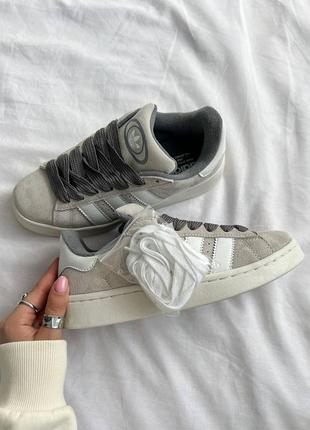 Женские кроссовки adidas campus grey white2 фото