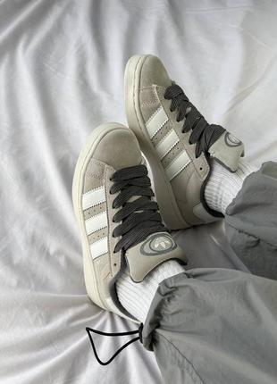 Женские кроссовки adidas campus grey white7 фото