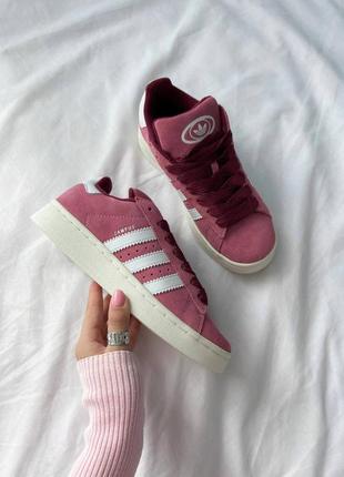 Женские кроссовки adidas campus pink white2 фото