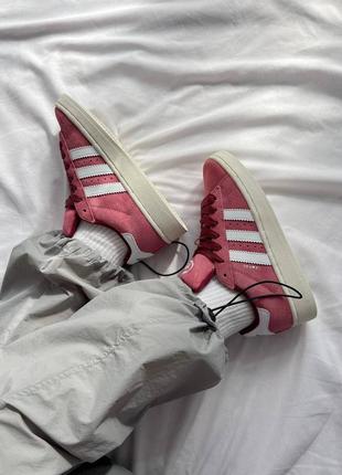 Женские кроссовки adidas campus pink white6 фото