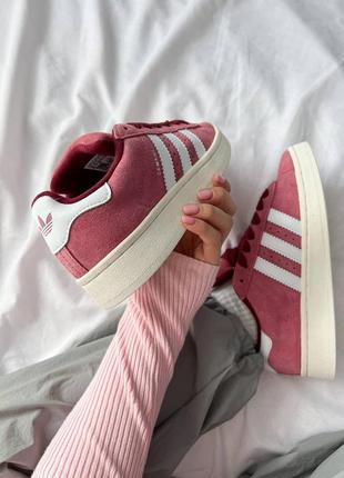 Женские кроссовки adidas campus pink white4 фото