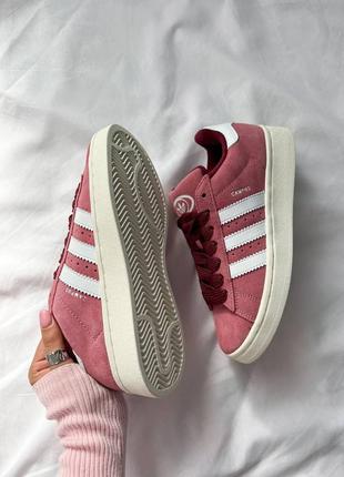 Женские кроссовки adidas campus pink white3 фото