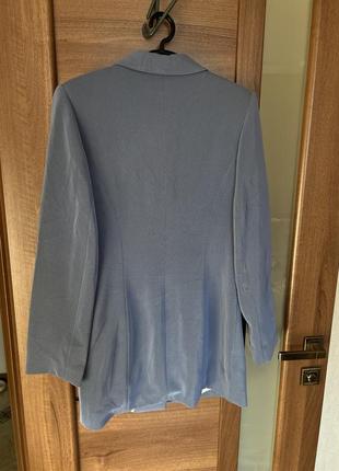Стильний блакитний піджак на ґудзиках жакет блейзер6 фото